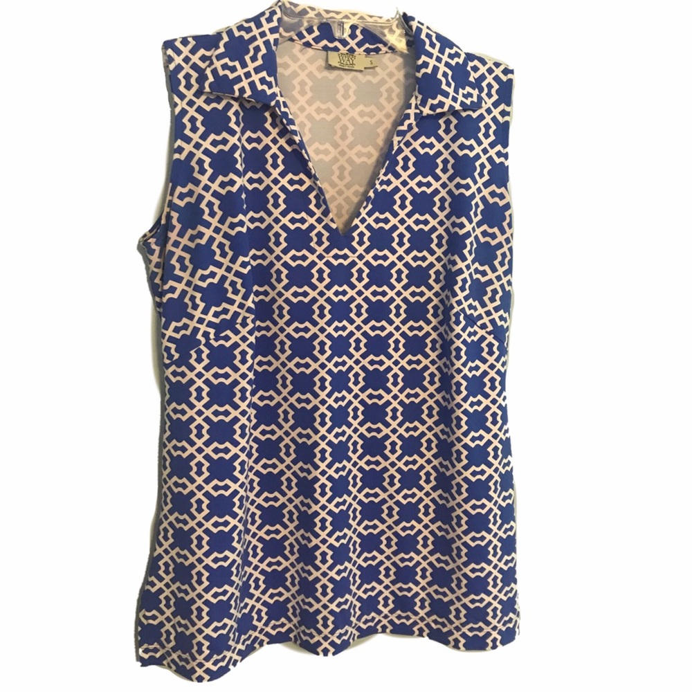 Katherine Way Sleeveless Geometric Top